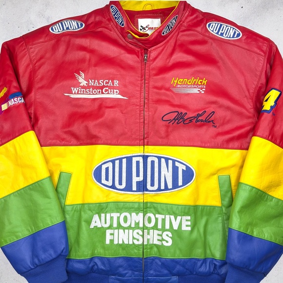 Vintage Chase Jeff Gordon #24 DuPont Rainbow Leather NASCAR Jacket L Winston Cup - Picture 7 of 15